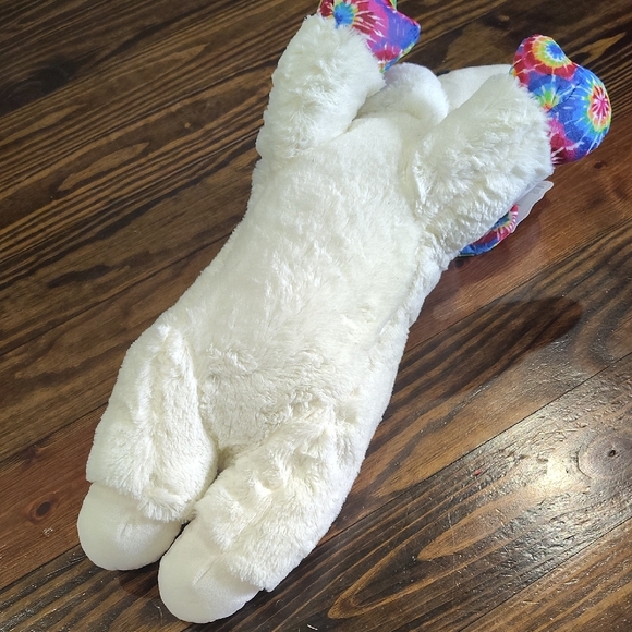 Plush White Lamb with Tie-Dye Accents - Picture 3 of 4